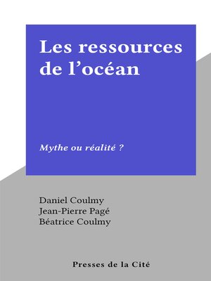 cover image of Les ressources de l'océan